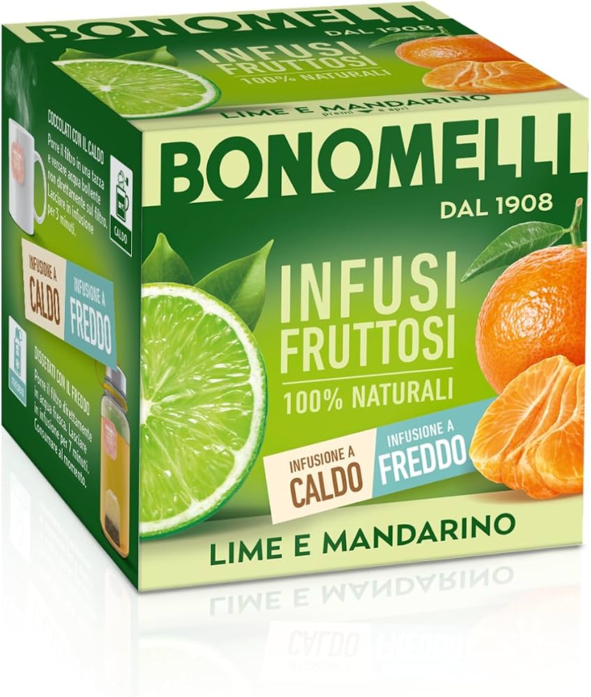 Bonomelli Infusi Fruttosi 100 Naturali Lime E Mandarino 12 Filtri 24 G
