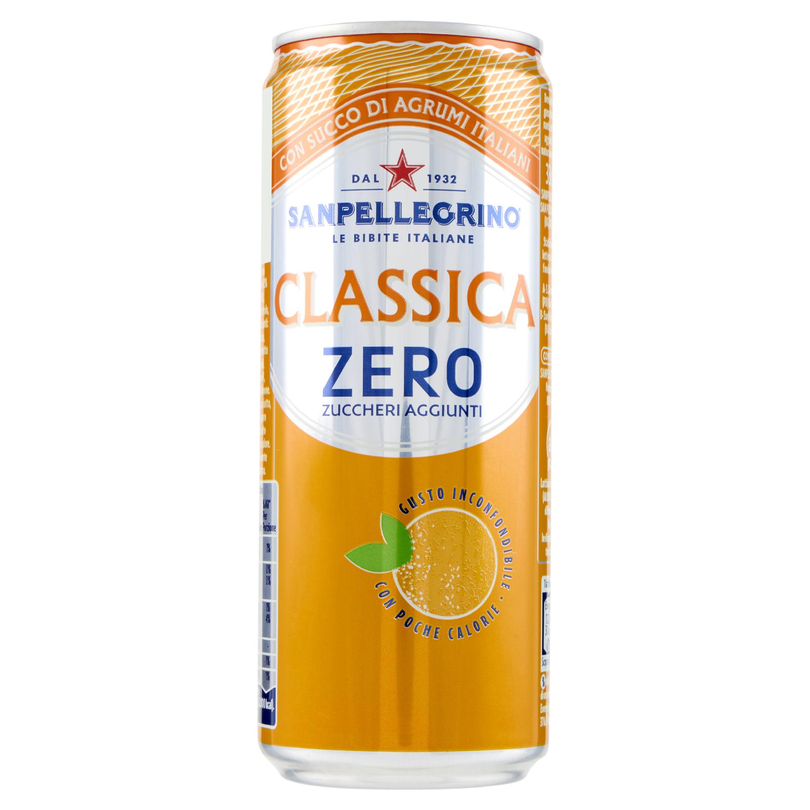 Bibite Sanpellegrino Bevande Gassate Classica Zero Lattina 33Cl