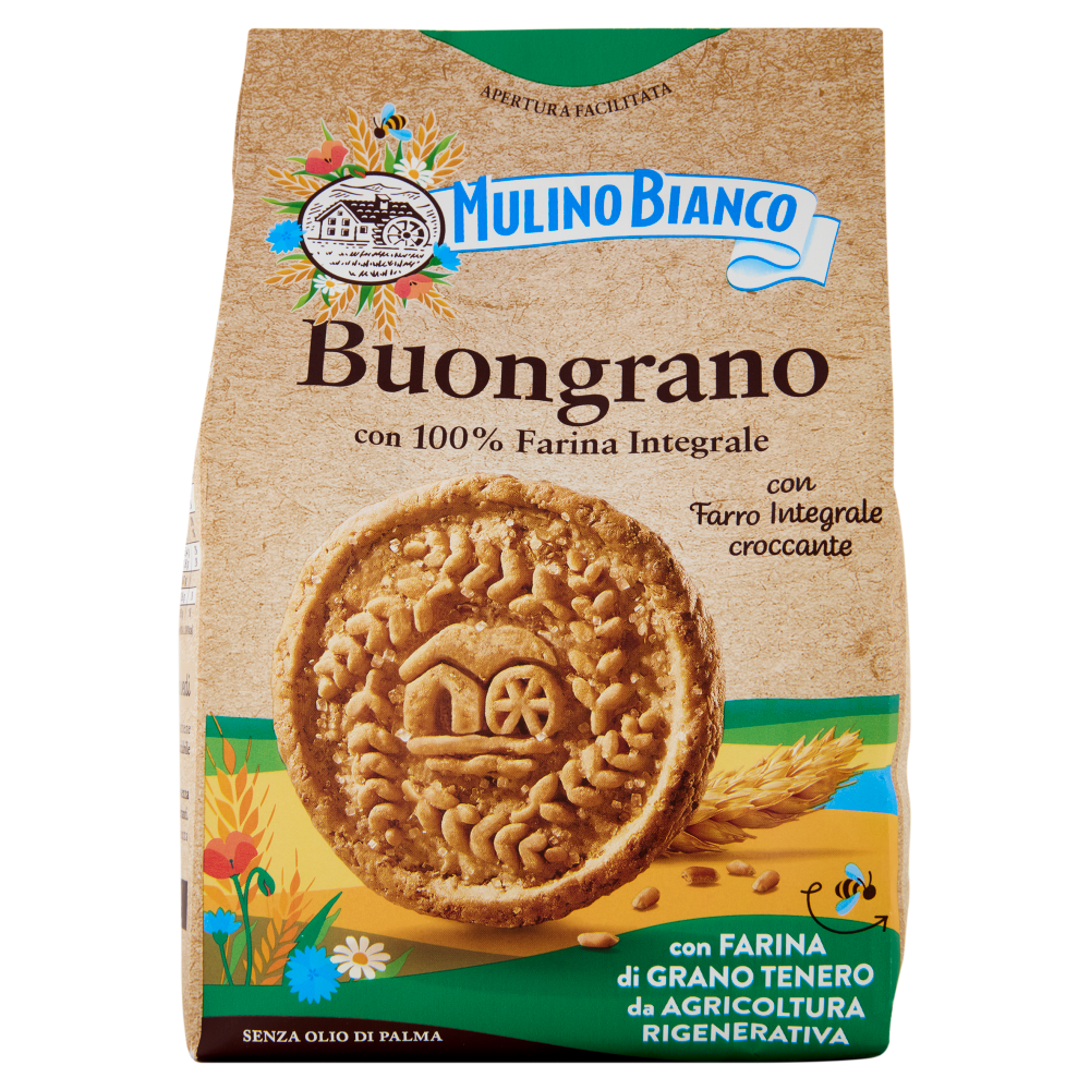 Mulino Bianco Buongrano Biscotti Con Farro Integrale Croccante 350G