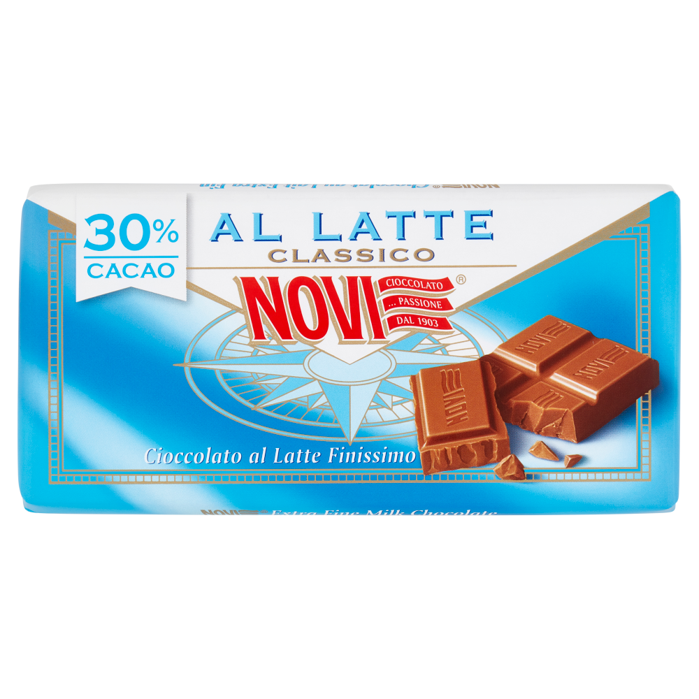 Novi Al Latte 30 Cacao Classico Cioccolato Al Latte Finissimo 100 G
