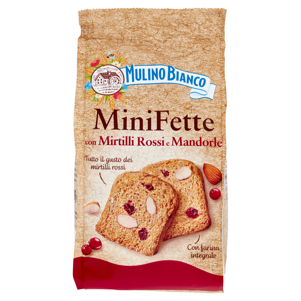 Mulino Bianco Mini Fette Biscottate Con Mirtilli Rossi E Mandorle 90G