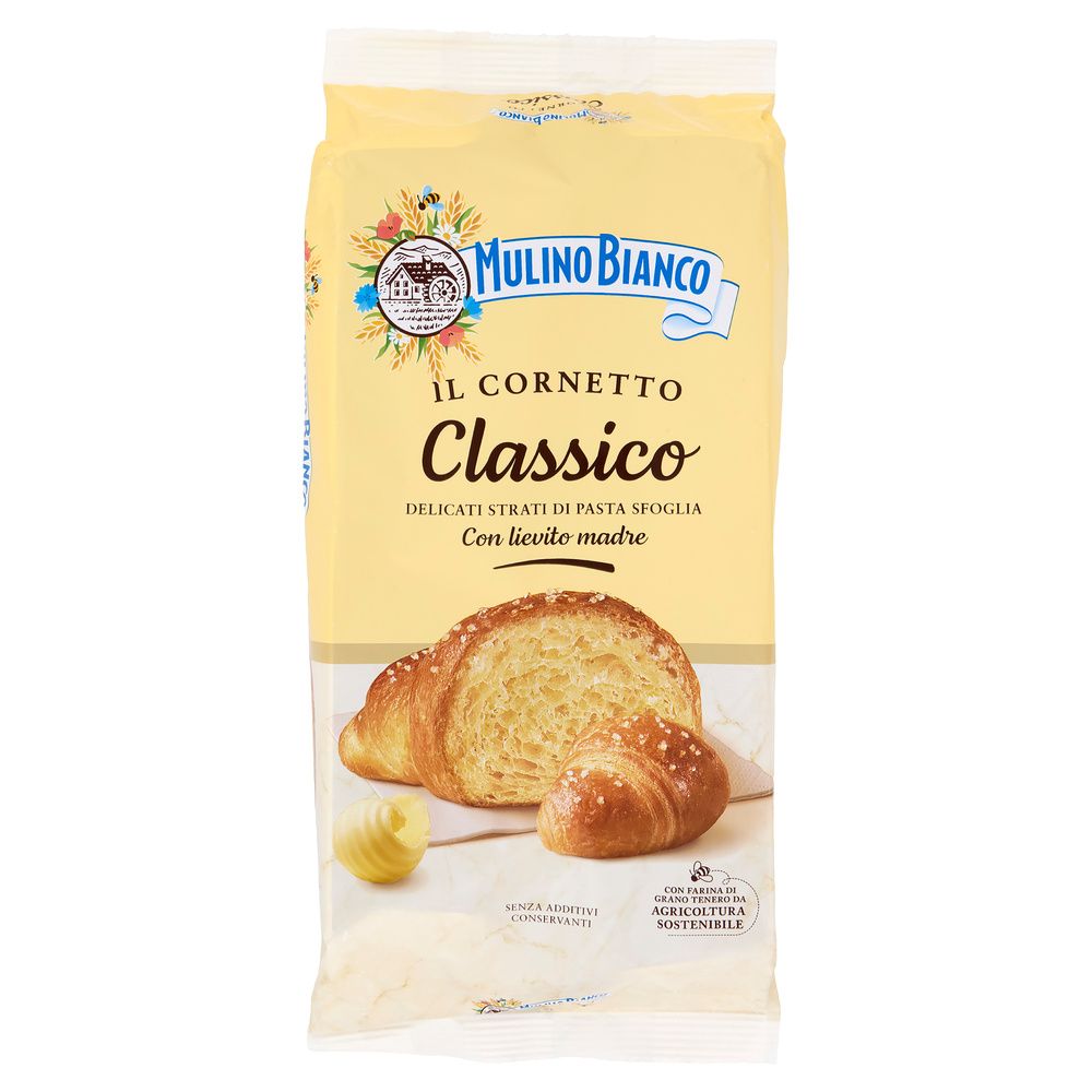 Mulino Bianco Cornetti Classici Merenda Senza Additivi Conservanti 6 Pezzi 240G