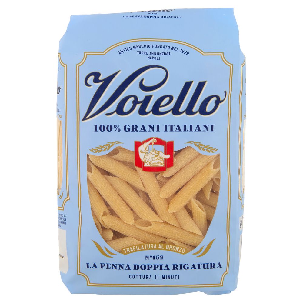 Voiello Pasta La Penna Doppia Rigatura N152 Grani 100 Italiani Trafilata Bronzo 500G