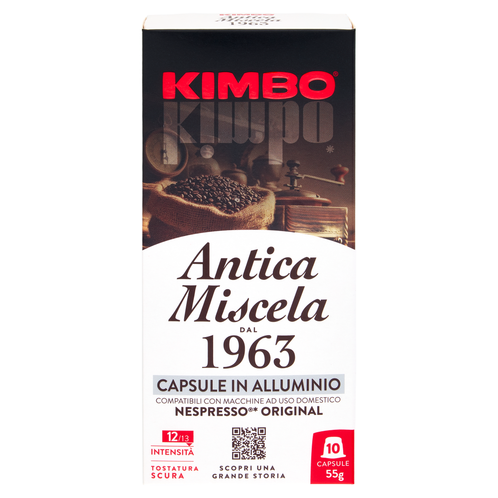 Kimbo Antica Miscela Dal 1963 Capsule In Alluminio Compatibili Con Nespresso* Original 10 X 5 5 G