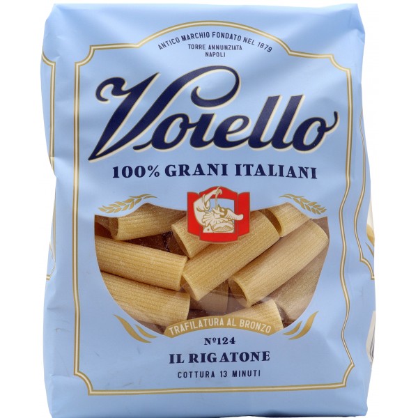 Voiello Pasta Il Rigatone N124 Grani 100 Italiani Trafilata Bronzo 500G