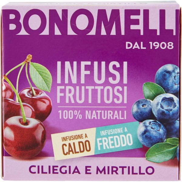 Bonomelli Infusi Fruttosi 100 Naturali Ciliegia E Mirtillo 12 Filtri 24 G