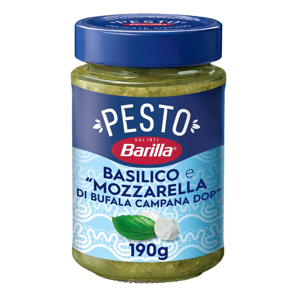 Barilla Pesto Con Basilico E Mozzarella Di Bufala Campana Dop Condimento E Sugo Per Pasta 190 G